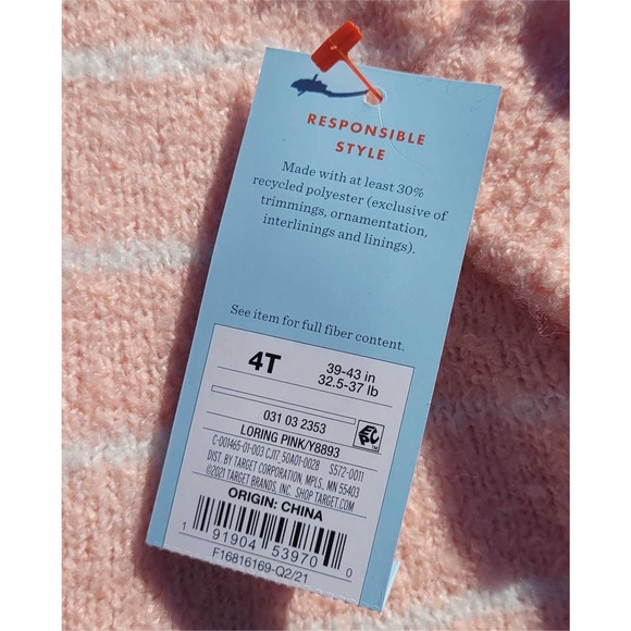 4T Toddler Girls' Loring Pink, White Stripe Pullover Sweater w/ Free Shipping - Picture 5 of 7